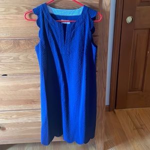 Vineyard vines navy blue scalloped trim dress